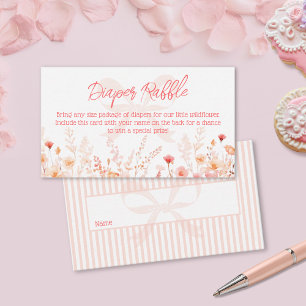 Boho Wildflower Baby Shower Diaper Raffle  Enclosure Card