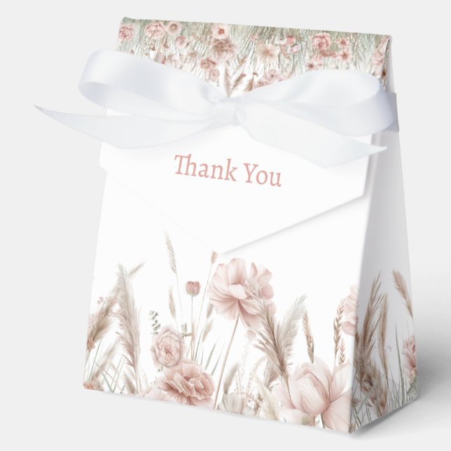Boho Wildflower Baby Shower Favor Box (Front)