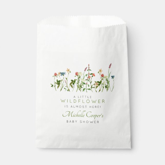 Boho Wildflower Baby Shower Favour Bag (Front)
