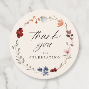 Boho Wildflower Baby Shower Favour Tags