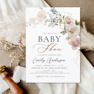 Boho Wildflower Baby Shower Garden  Invitation