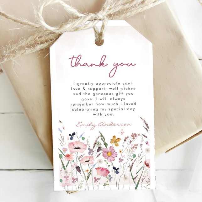 Boho Wildflower Baby Shower Gift Tags (Creator Uploaded)