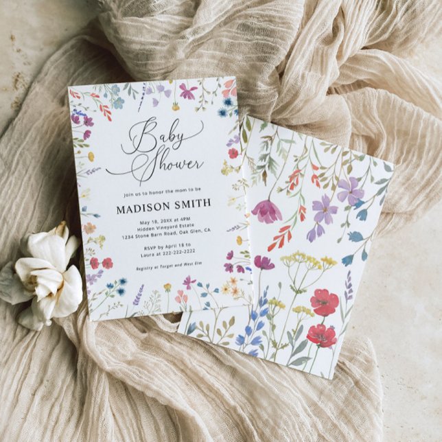 Boho Wildflower Baby Shower Invitation (Creator Uploaded)