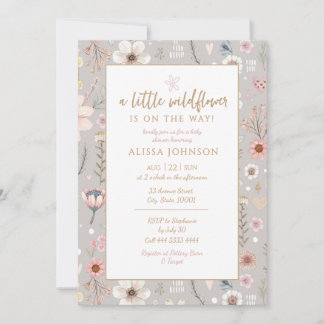 Boho Wildflower Baby Shower Invitation