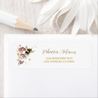 Boho Wildflower Baby Shower Return Address Label