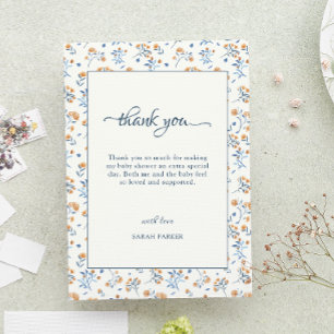 Boho Wildflower Baby Shower Thank You Card