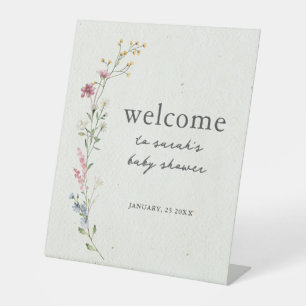 Boho Wildflower Baby Shower Welcome Sign
