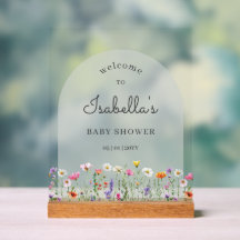 Boho Wildflower Baby Shower Welcome Sign
