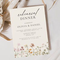 Boho Wildflower Beige Rehearsal Dinner