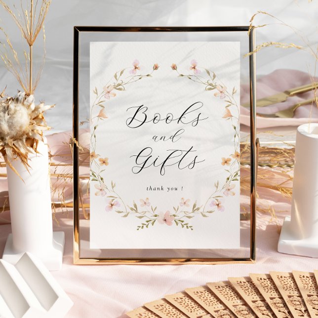 Boho Wildflower Books and Gift Baby Shower Poster (Creator Uploaded)