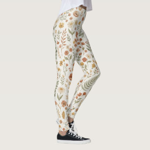 Boho Wildflower Botanical Floral Mom Aesthetic Leggings