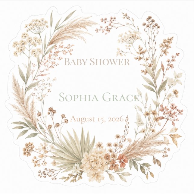 Boho Wildflower Botanical Stickers (Front)