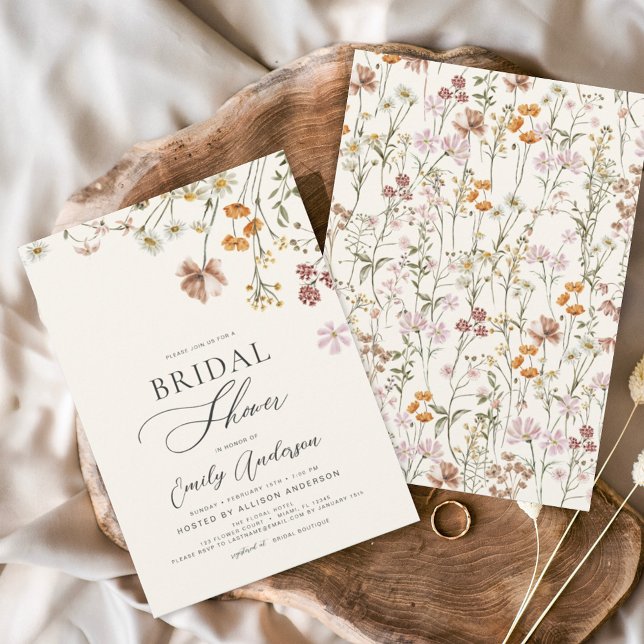 Boho Wildflower Bridal Shower Floral Garden Invitation (Creator Uploaded)