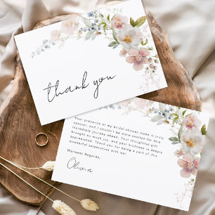 Boho Wildflower Bridal Shower Garden Thank You Card