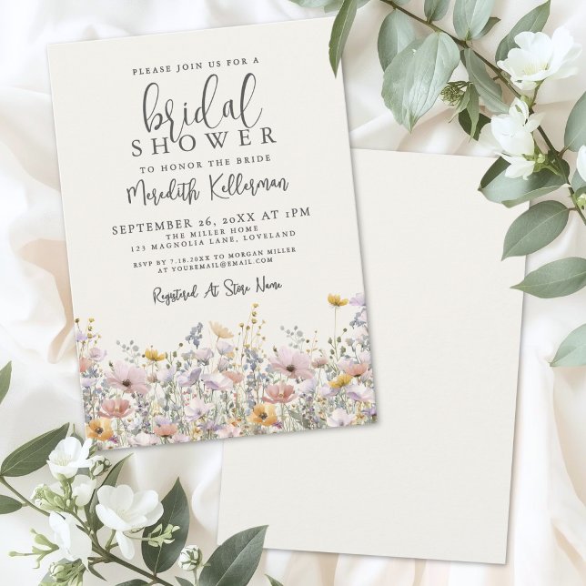Boho Wildflower Bridal Shower Invitation (Boho Wildflower Bridal Shower Invitation)