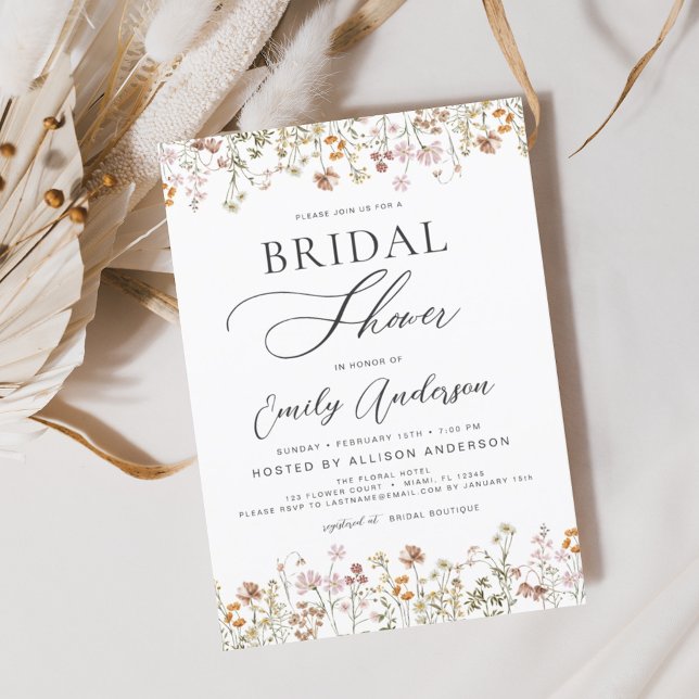 Boho Wildflower Bridal Shower Invitation (Creator Uploaded)