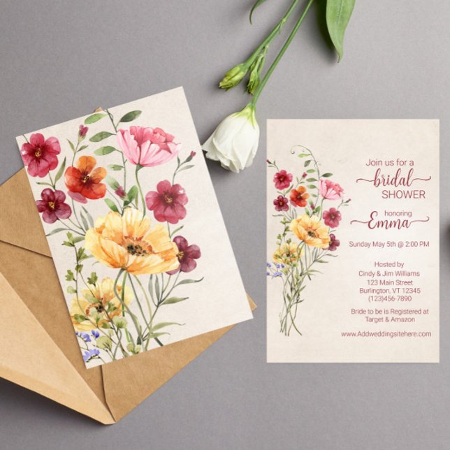 Boho wildflower Bridal Shower  Save The Date (Creator Uploaded)