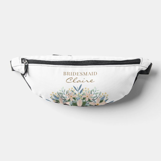 Boho Wildflower Bridesmaid Name Personalized Fanny Pack (Lay Down)