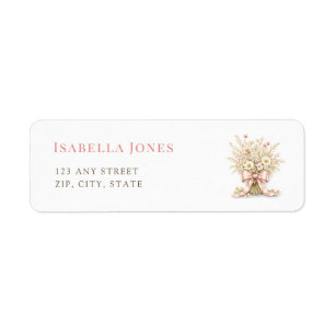 Boho Wildflower Coquette Bow Return Address
