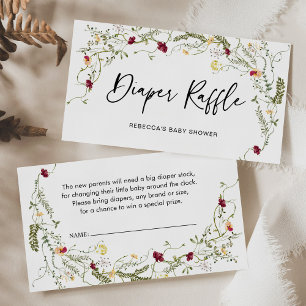 Boho Wildflower Diaper Raffle Enclosure Card