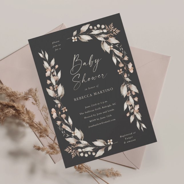 Boho Wildflower Elegant Floral Baby Shower Magnet (Boho wildflower elegant floral gender neutral baby shower invitation.)