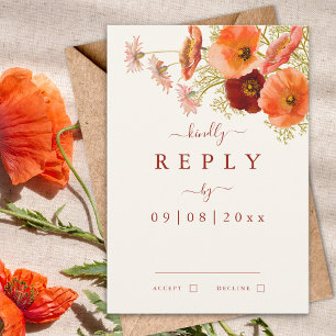 Boho Wildflower Fall Wedding RSVP Card
