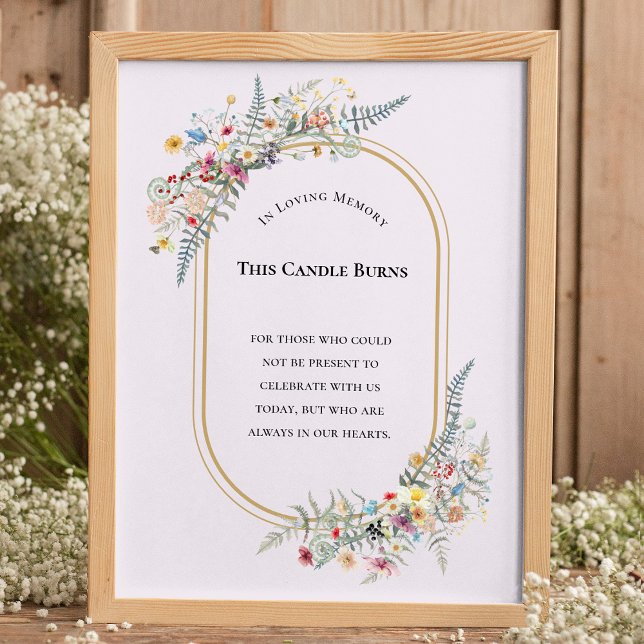 Boho Wildflower Fern Lavender This Candle Burns Poster (Creator Uploaded)