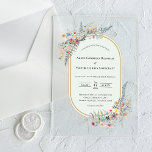 Boho Wildflower Fern Mint Green Wedding Acrylic Invitations<br><div class="desc">This Boho Wildflower Fern Mint Green Wedding Acrylic Invitaitons design is an elegant arrangement of classic gold geometric frames embellished with delicate boho floral greenery bouquets and stems. Featuring a palette of timeless light green mint on clear acrylic backgrounds with simple classic black typography and whimsical colourful wildflowers, creating a...</div>