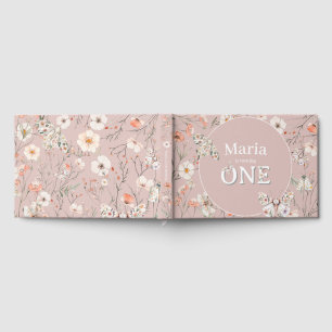 Boho Wildflower Floral Baby Birthday Guest Book