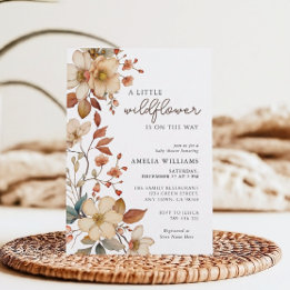 Boho Wildflower Floral Baby Shower Invitation