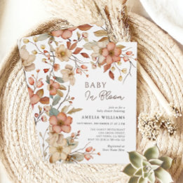 Boho Wildflower Floral Baby Shower Invitation