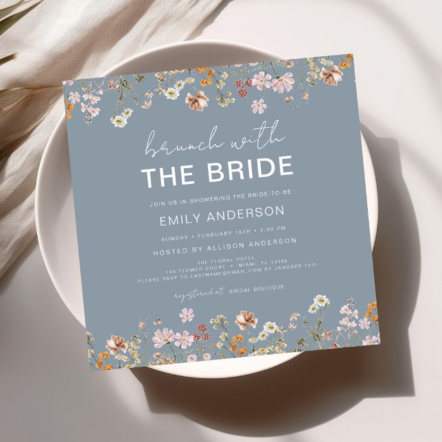 Boho Wildflower Floral Bridal Shower Brunch Invitation (Creator Uploaded)