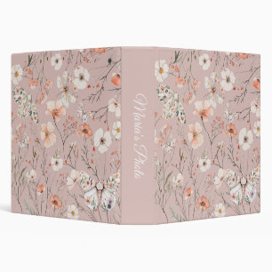 Boho Wildflower Floral Butterfly Binder