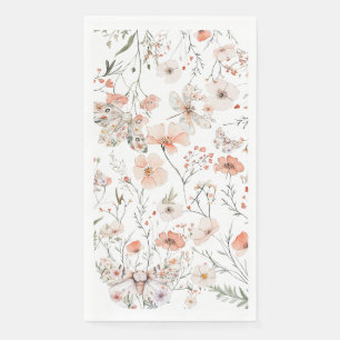 Boho Wildflower Floral Butterfly Napkin