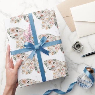 Boho Wildflower Floral Butterfly Wrapping Paper