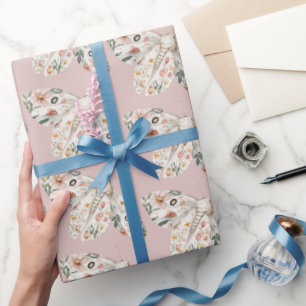 Boho Wildflower Floral Butterfly Wrapping Paper