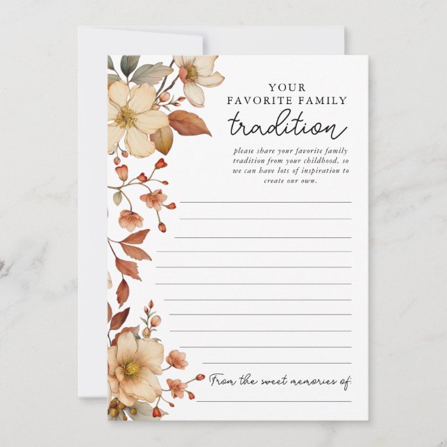 Boho Wildflower Floral Family Tradition  Invitation (Front)