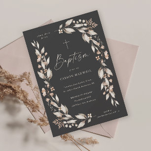 Boho Wildflower Floral Gender Neutral Baptism Invitation