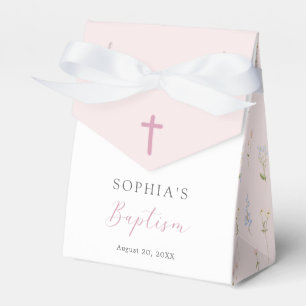 Boho Wildflower Floral Girl Baptism Favor Box