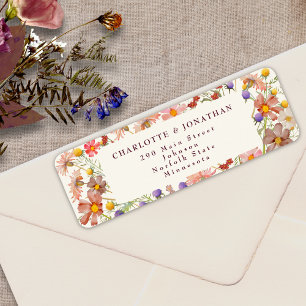 Boho Wildflower Floral Ivory Burgundy Wedding