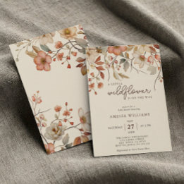 Boho Wildflower Floral Ivory Invitation