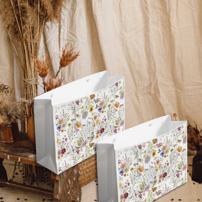 Boho wildflower floral large gift bag (Creator Uploaded)