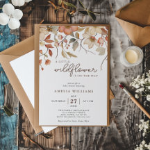 Boho Wildflower Floral On The Way Baby Shower