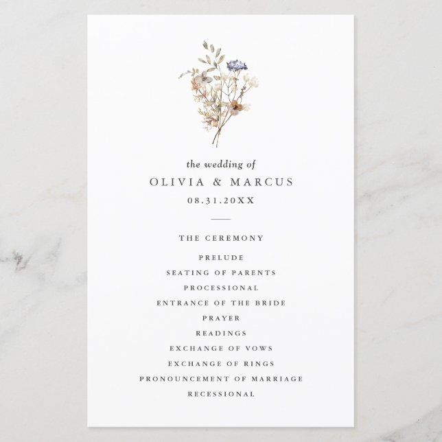 Boho Wildflower Foliage Wedding (Front)