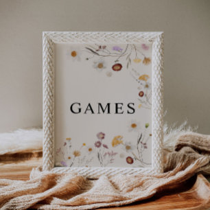 Boho Wildflower Games Wedding Sign