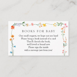 Boho Wildflower Garden Books for Baby Enclosure Card