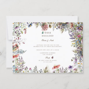 Boho Wildflower Garden Engagement Party Invitation