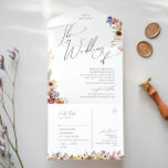 Boho Wildflower | Garden Wedding Of Seal and Send All In One Invitation<br><div class="desc">This boho wildflower | garden wedding of seal and send all in one invitation is perfect for your simple, whimsical boho rainbow summer wedding. The bright, enchanted pink, yellow, orange, and gold colour florals give this product the feel of a minimalist elegant vintage hippie spring garden. The modern design is...</div>
