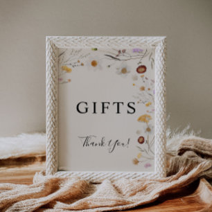 Boho Wildflower Gifts Wedding Sign