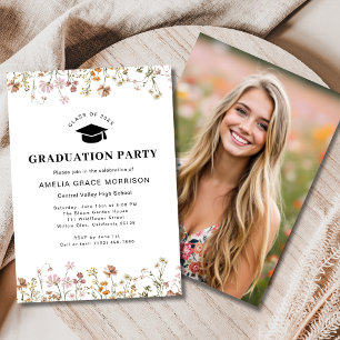Boho Wildflower Graduation Party Boho Bloom Invitation